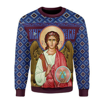Merry Christmas YMskins Unisex Christmas Sweater St. Archangel Michael 3D Apparel