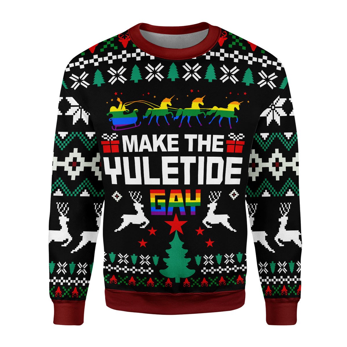 YMskins Unisex Sweatshirt Make The Yuletide Gay Pride 3D Apparel