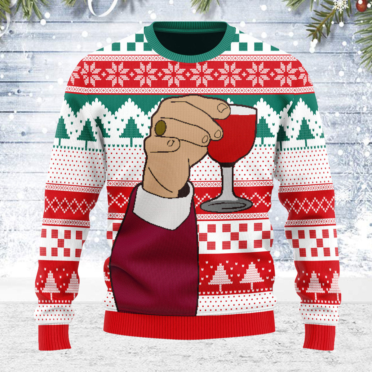 YMskins Ugly Christmas Sweater Leo Laughing Meme 3D Apparel