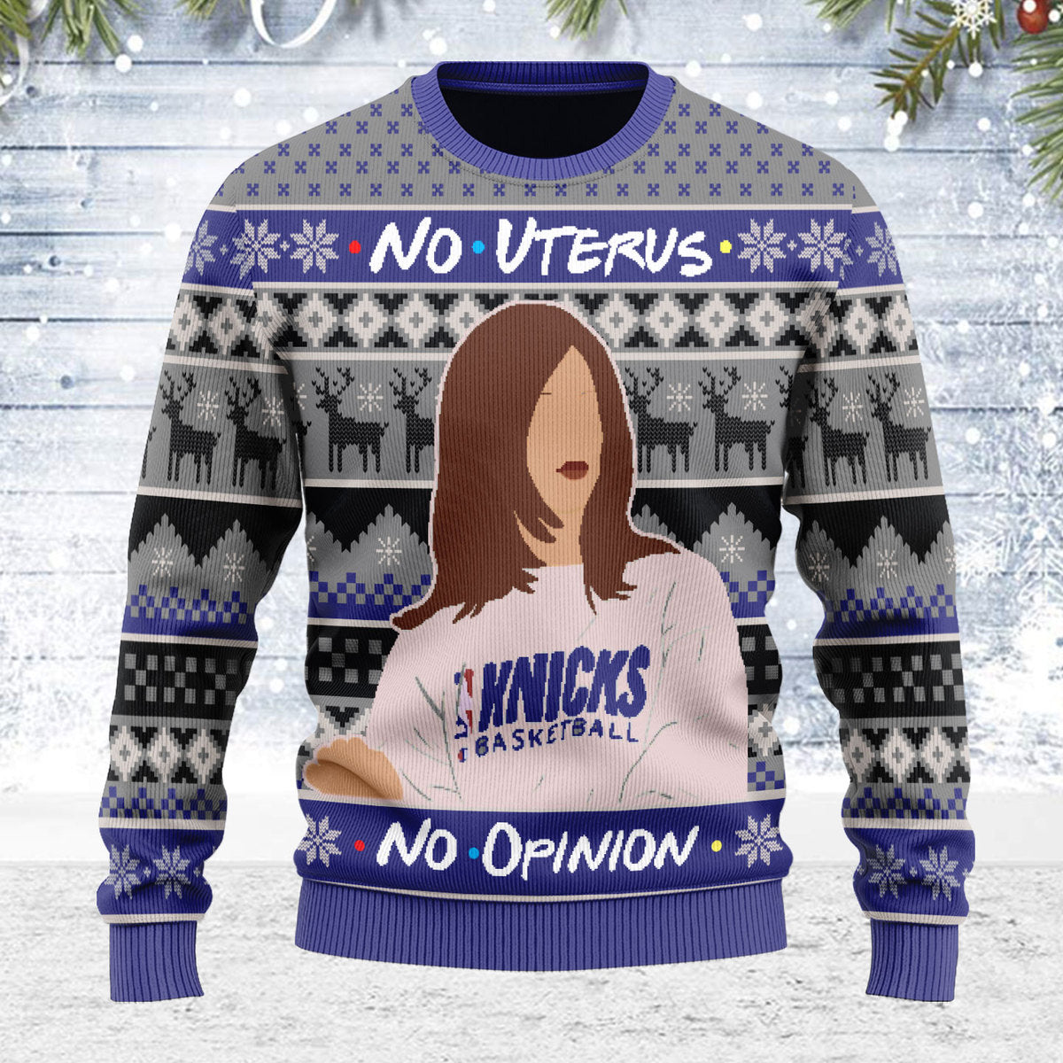 YMskins Ugly Christmas Sweater No Uterus No Opinion 3D Apparel