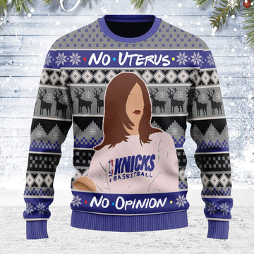 YMskins Ugly Christmas Sweater No Uterus No Opinion 3D Apparel