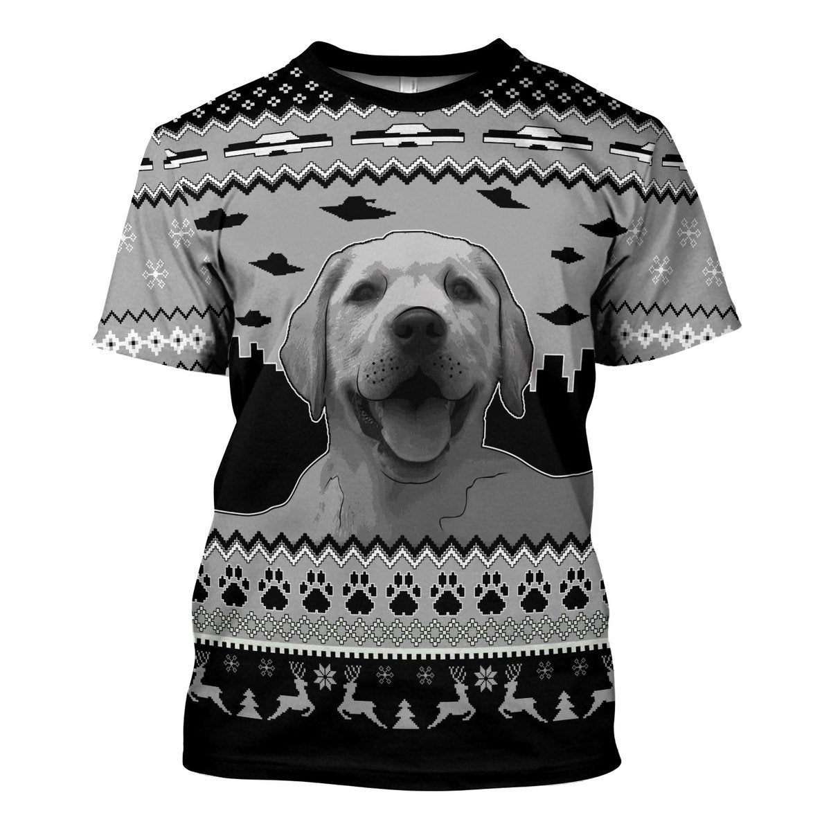 YMskins Unisex T-shirt UFO Happy Dog 3D Apparel