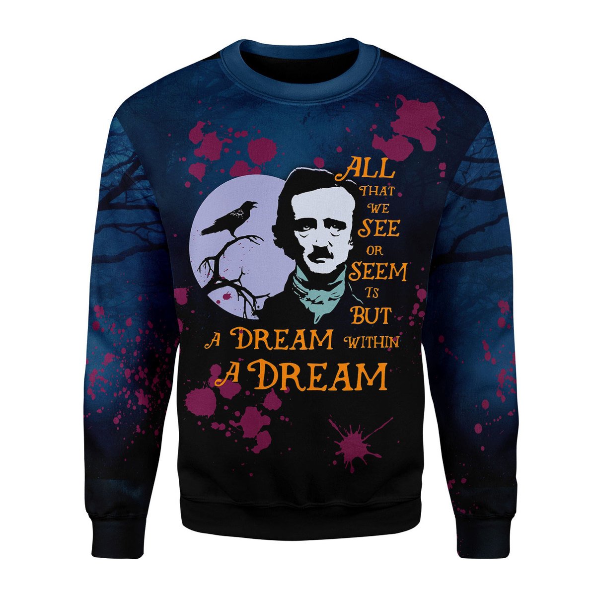 YMskins Unisex Sweatshirt Edgar Allan Poe A Dream Within A Dream 3D Apparel