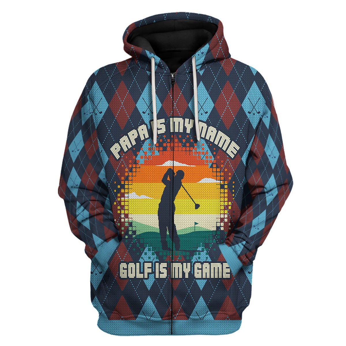 YMskins Tops Pullover Sweatshirt  Papa Is My Name Golf Is My Game 3D Apparel