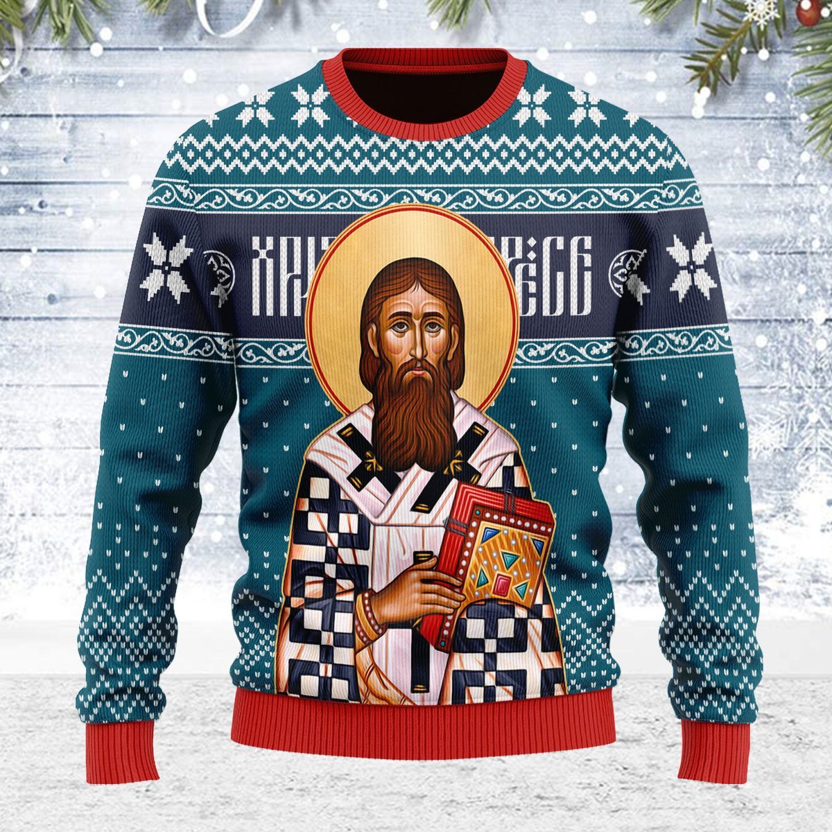 Merry Christmas YMskins Unisex Ugly Christmas Sweater St. Sava 3D Apparel