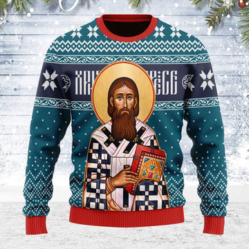 Merry Christmas YMskins Unisex Ugly Christmas Sweater St. Sava 3D Apparel