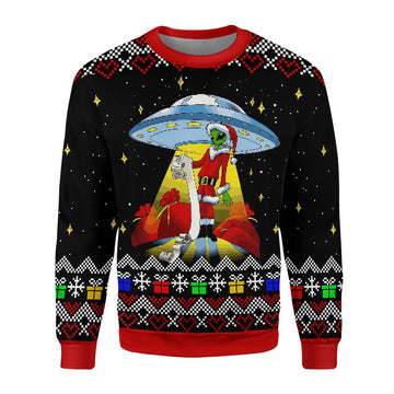 YMskins Ugly Sweater Funny Alien UFO Ugly Christmas 3D Apparel