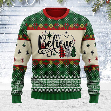 YMskins Ugly Christmas Sweater Believe 3D Apparel