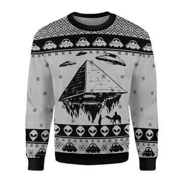 YMskins Ugly Sweater Pyramid UFO Ancient Aliens 3D Apparel