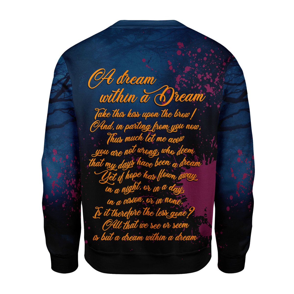YMskins Unisex Sweatshirt Edgar Allan Poe A Dream Within A Dream 3D Apparel