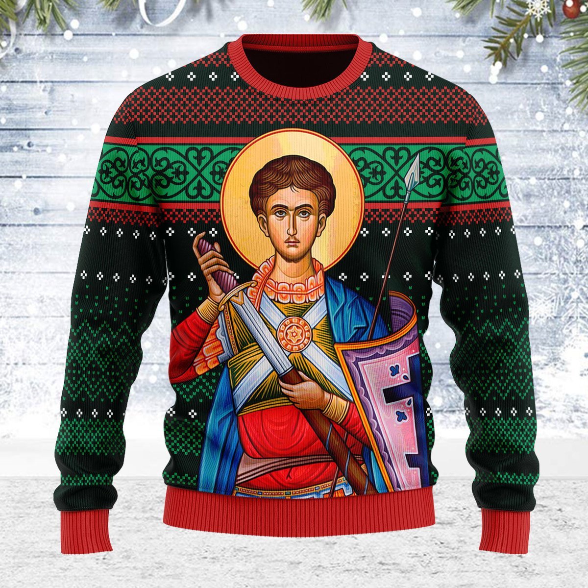 Merry Christmas YMskins Unisex Ugly Christmas Sweater St. Dimitri 3D Apparel