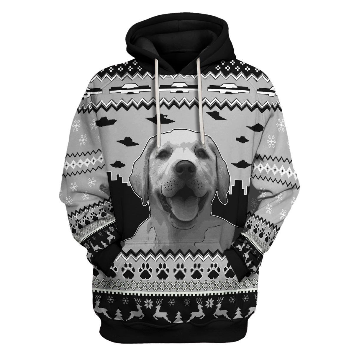 YMskins Tops Pullover Sweatshirt UFO Happy Dog 3D Apparel