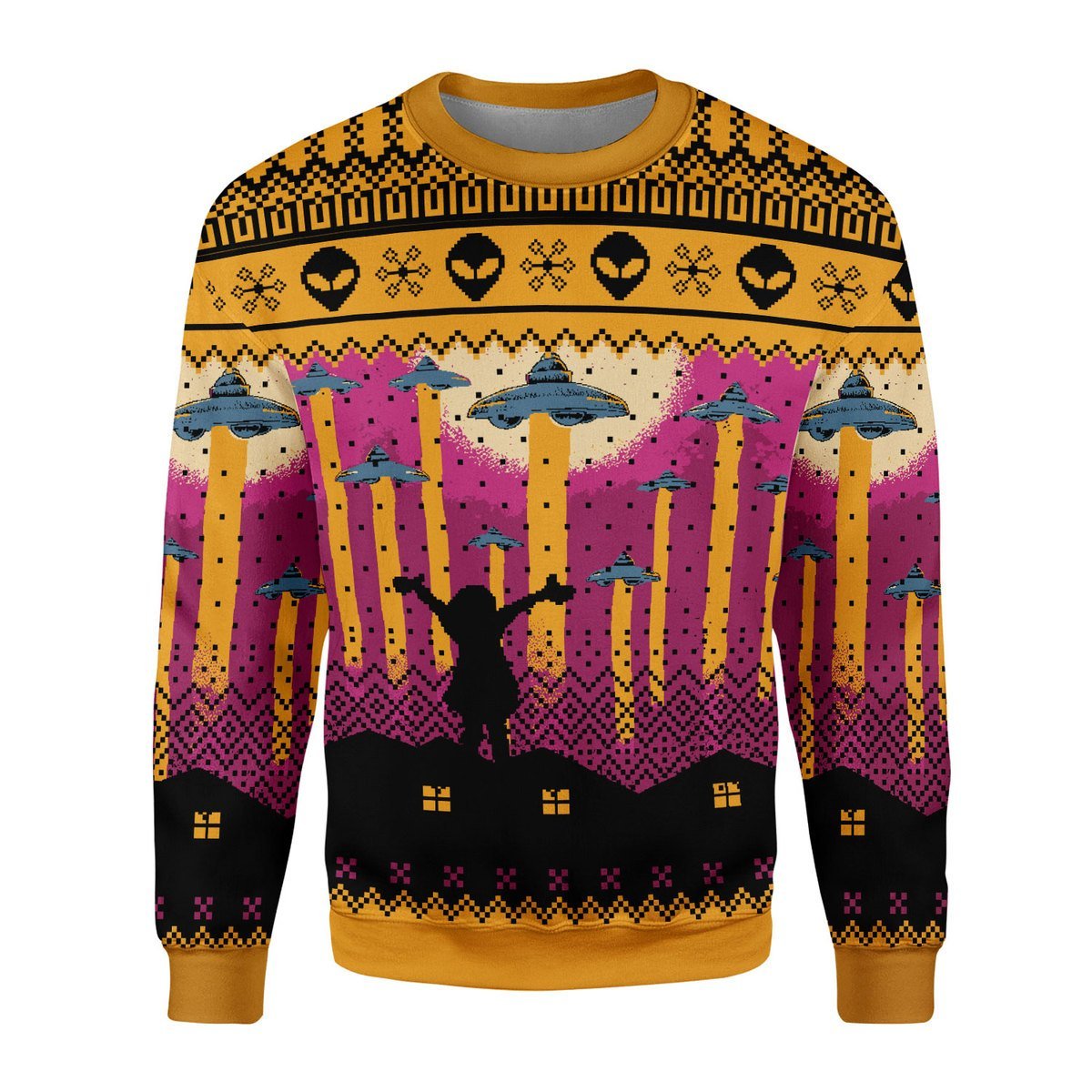 YMskins Tops Pullover Sweatshirt Aliens Take Me Away UFO 3D Apparel