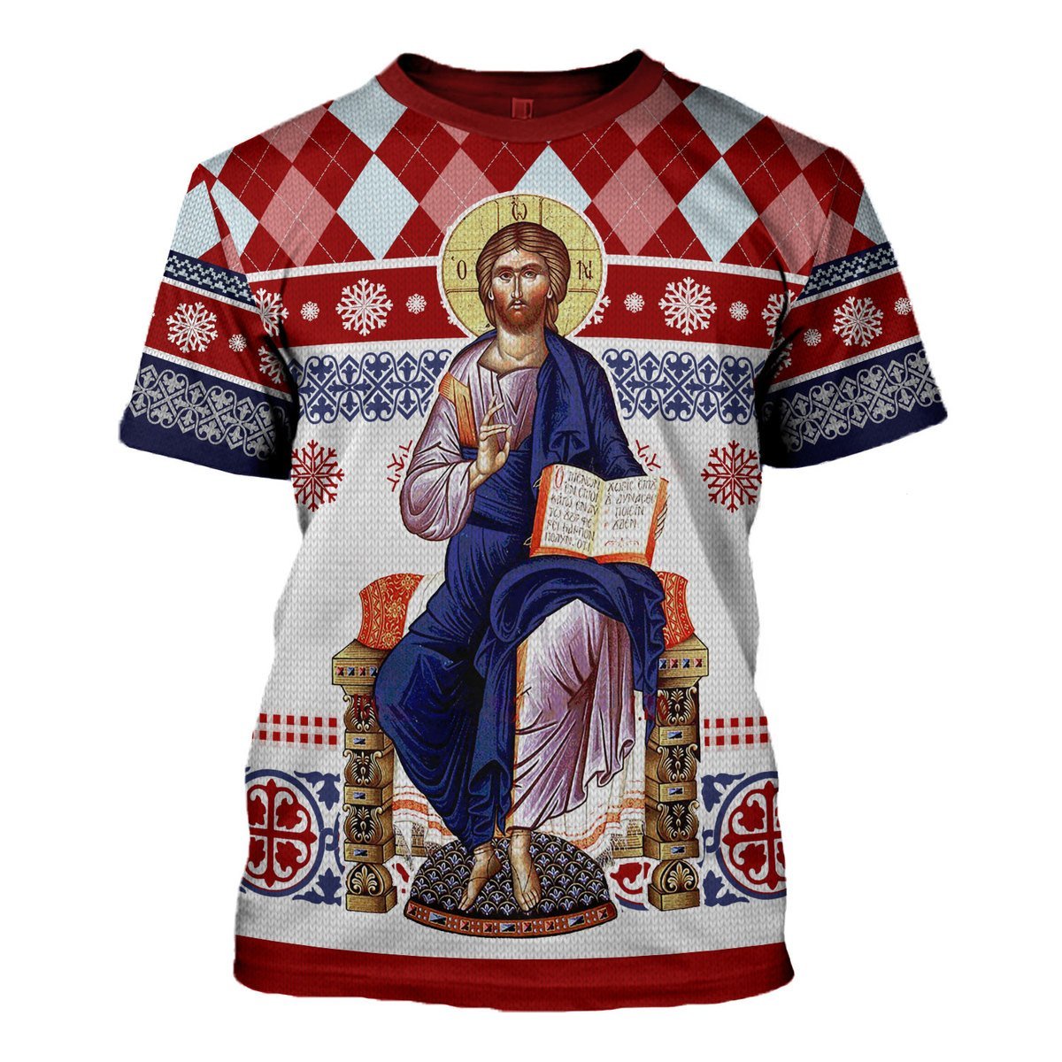 YMskins Unisex Tops Pullover Sweatshirt Jesus Evlogon Greek Byzantine Orthodox 3D Apparel