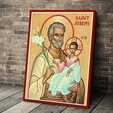 YMskins Canvas Saint Joseph and Child Jesus