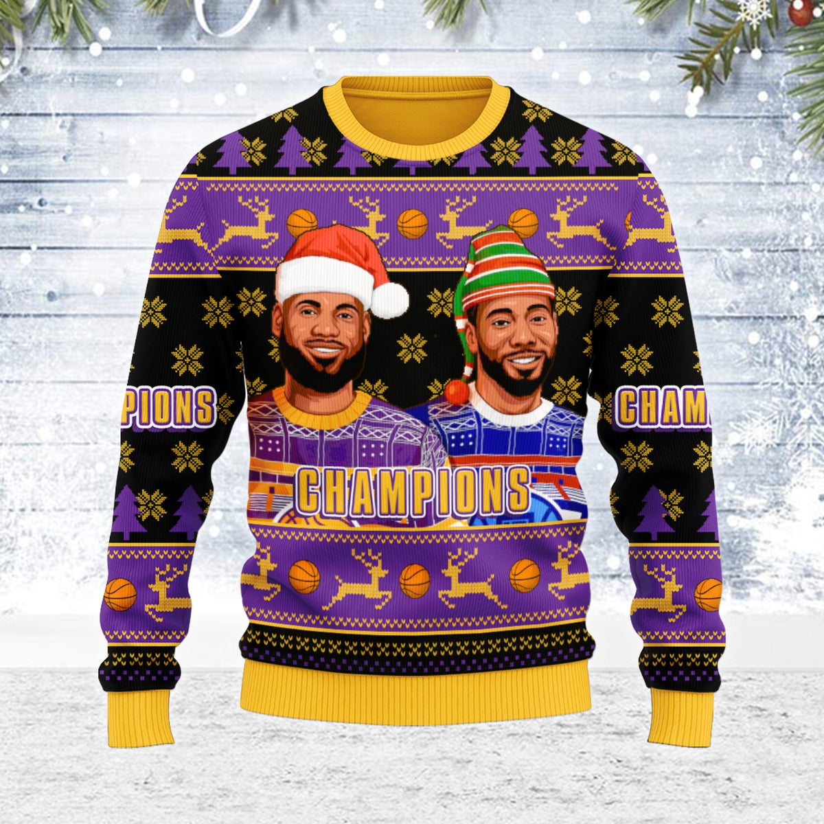 YMskins Ugly Christmas Sweater Basketball 3D Apparel