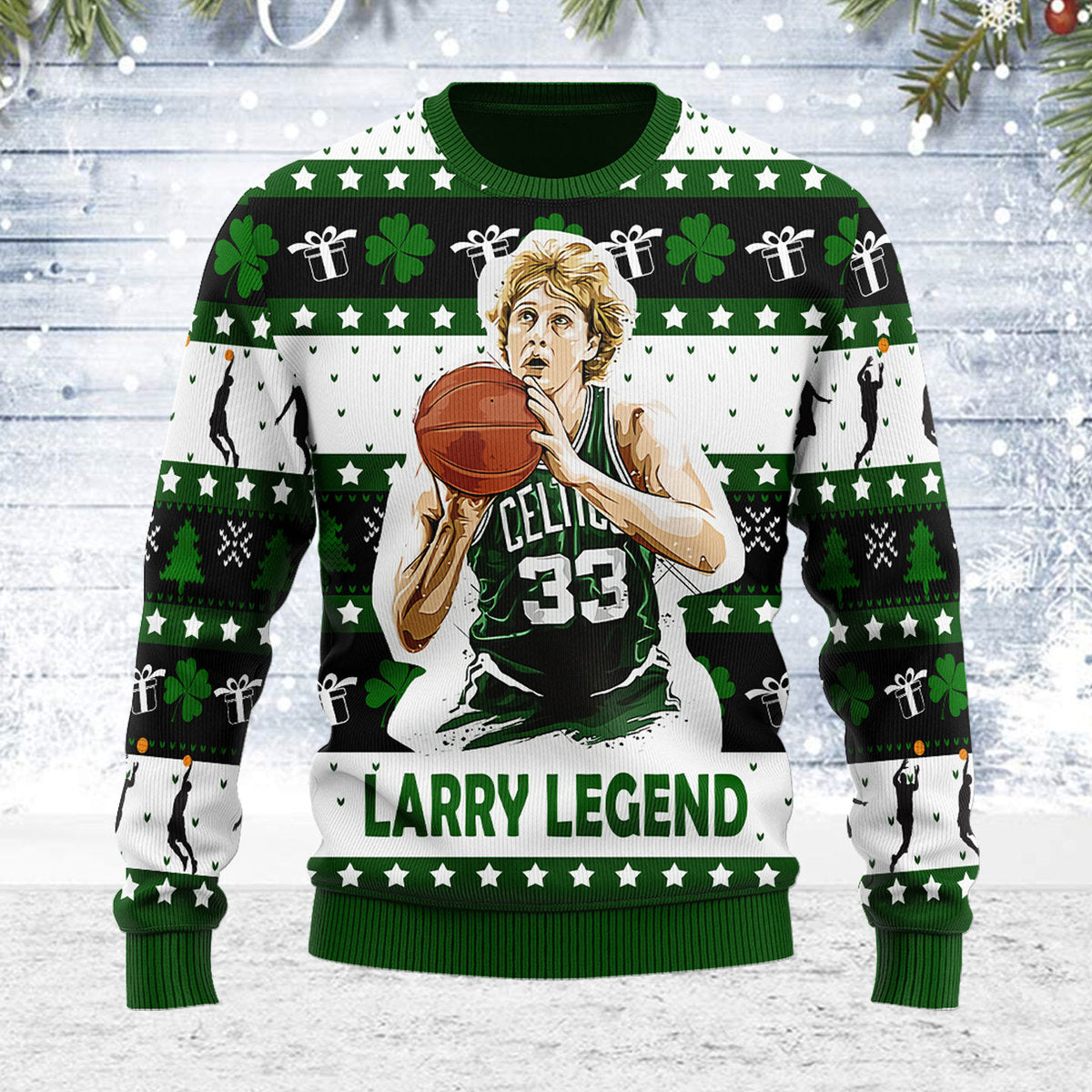 YMskins Ugly Christmas Sweater 33 Larry Legend Basketball 3D Apparel