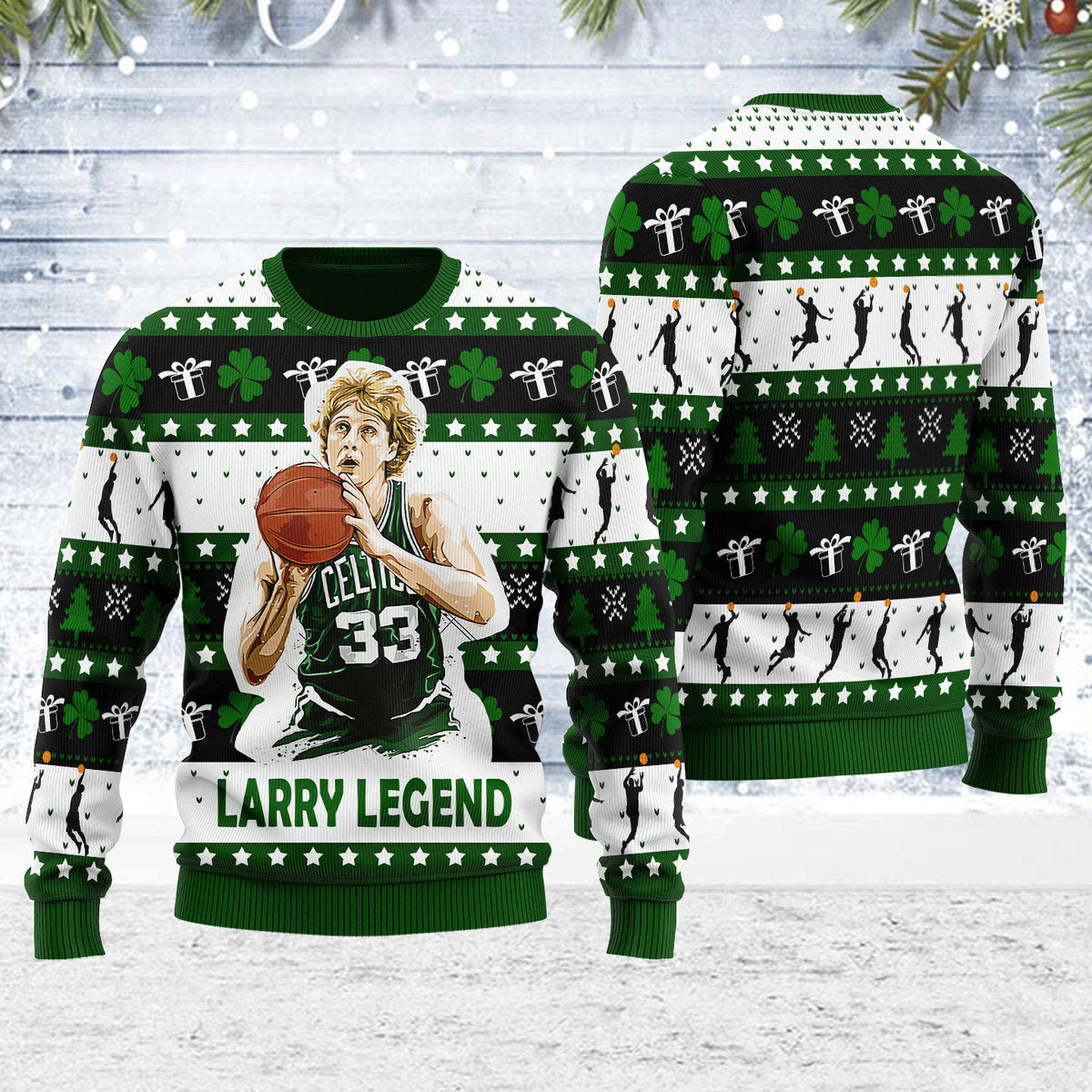 YMskins Ugly Christmas Sweater 33 Larry Legend Basketball 3D Apparel