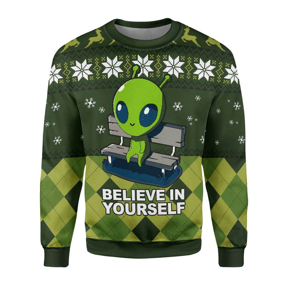 YMskins Ugly Sweater Believe In Yourself Ugly Christmas 3D Apparel