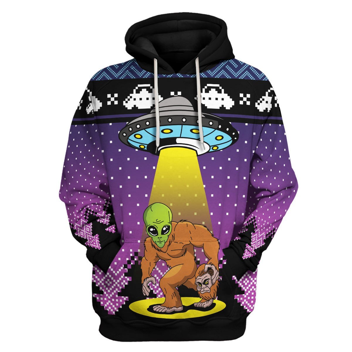 YMskins Unisex Hoodie Big Foot Alien 3D Apparel