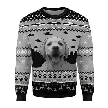 YMskins Ugly Sweater UFO Happy Dog 3D Apparel