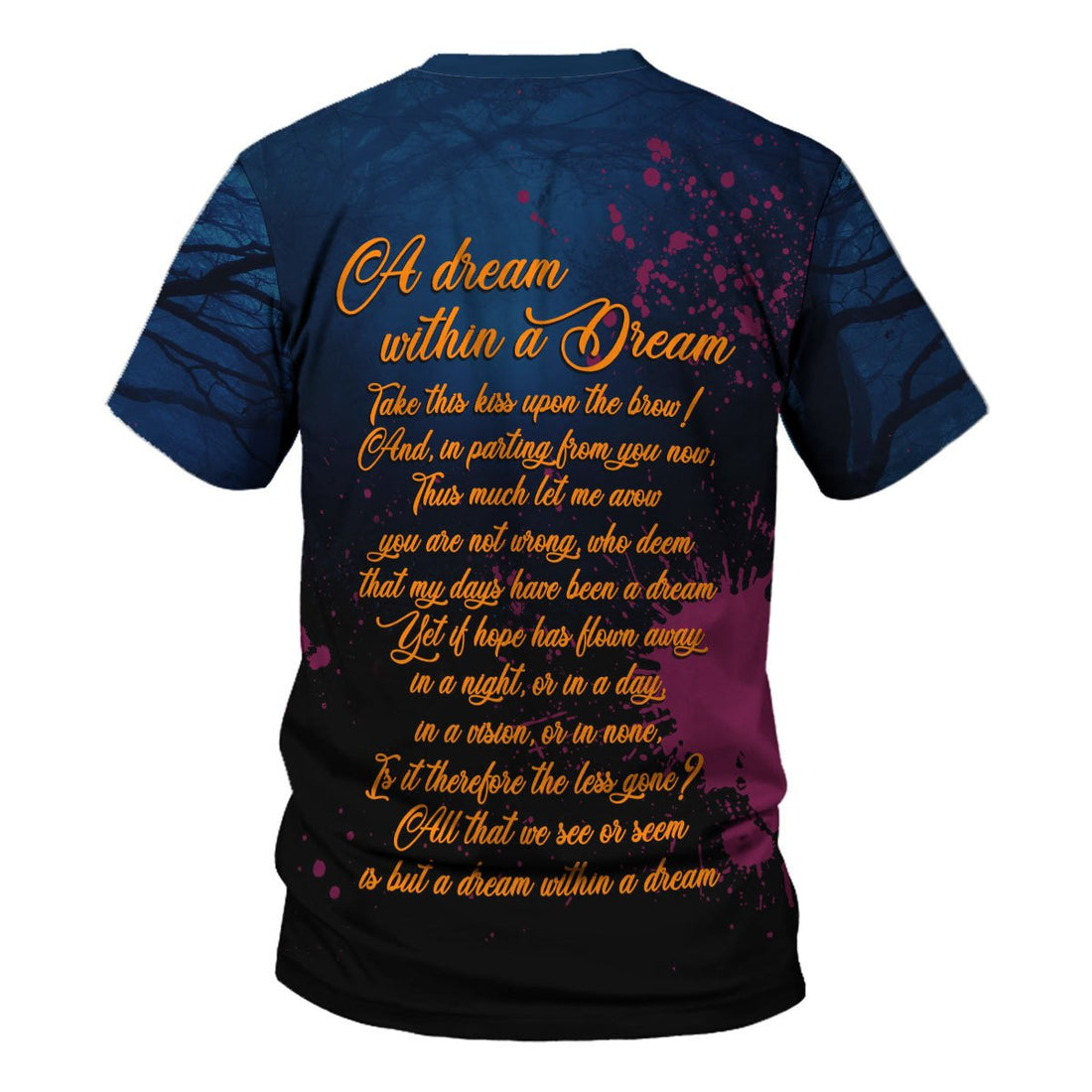 YMskins Unisex T-shirt Edgar Allan Poe A Dream Within A Dream 3D Apparel