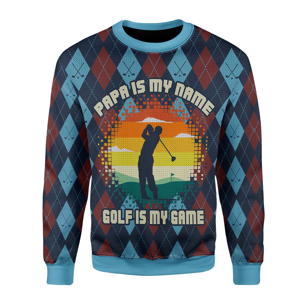 YMskins Unisex Sweatshirt Papa Is My Name Golf Is My Game 3D Apparel