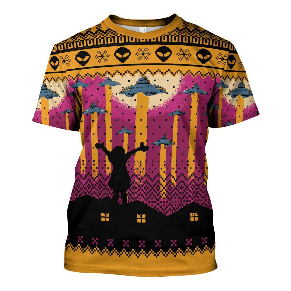 YMskins Unisex T-shirt Aliens Take Me Away UFO 3D Apparel