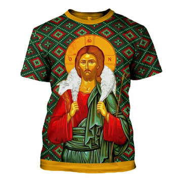 YMskins Unisex T-shirt Orthodox Jesus Christ 3D Apparel