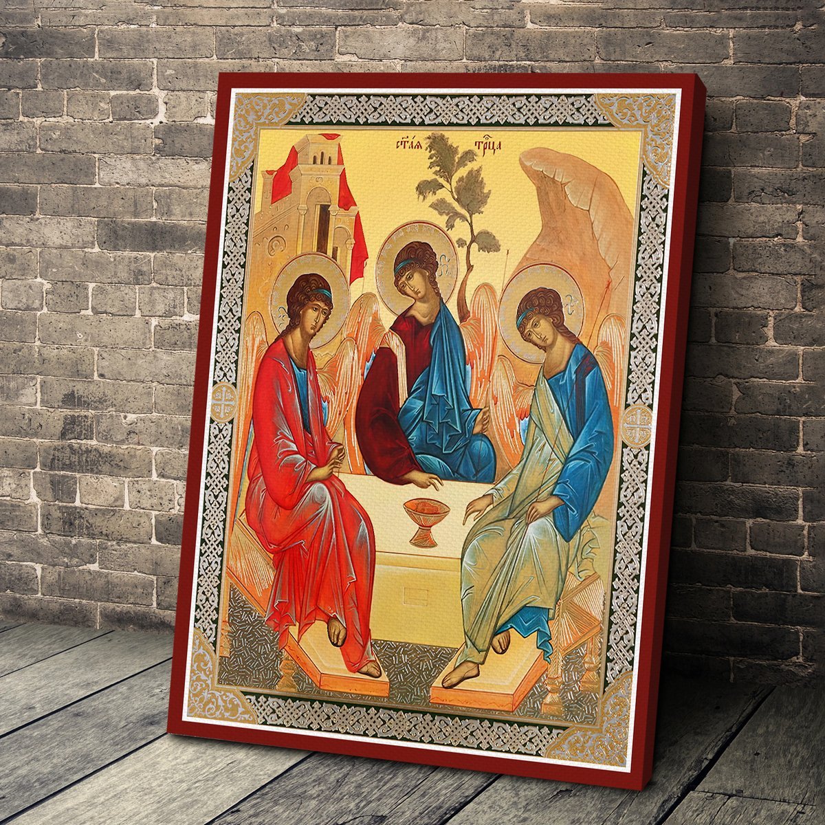 YMskins Canvas Religious Gifts Russian Orthodox Holy Trinity