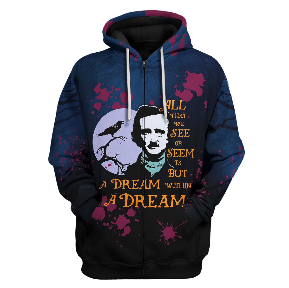 YMskins Unisex Hoodie Edgar Allan Poe A Dream Within A Dream 3D Apparel