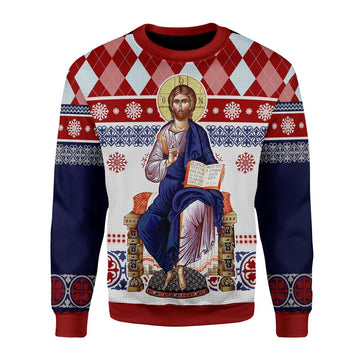 YMskins Unisex Sweatshirt Jesus Evlogon Greek Byzantine Orthodox 3D Apparel