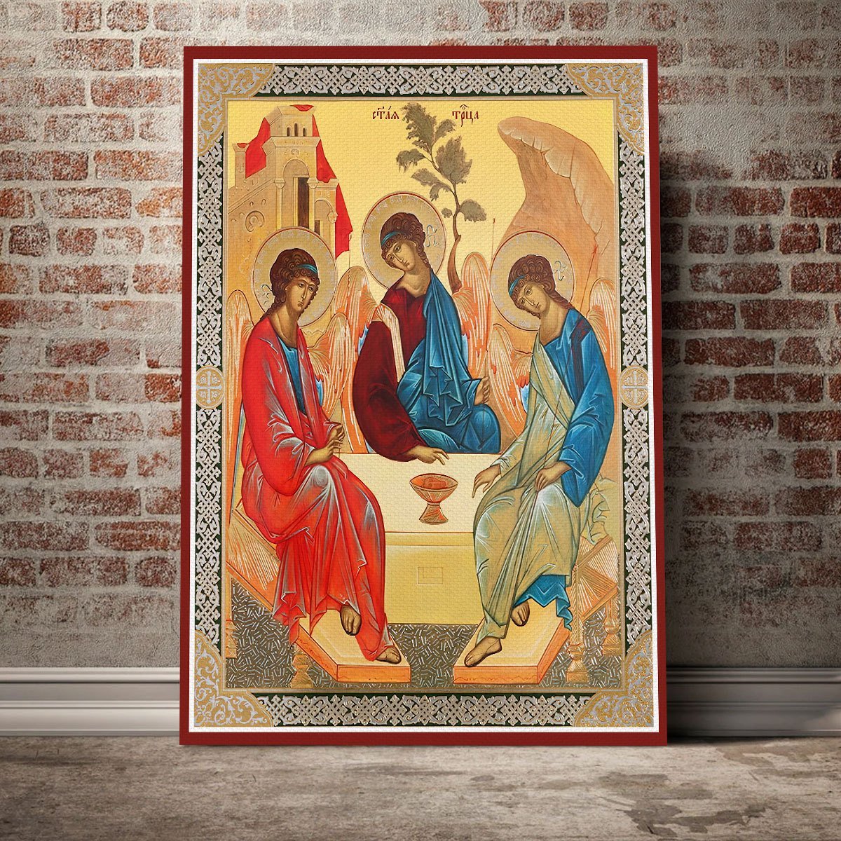 YMskins Canvas Religious Gifts Russian Orthodox Holy Trinity