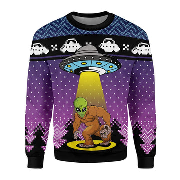 YMskins Unisex Sweatshirt Big Foot Alien 3D Apparel