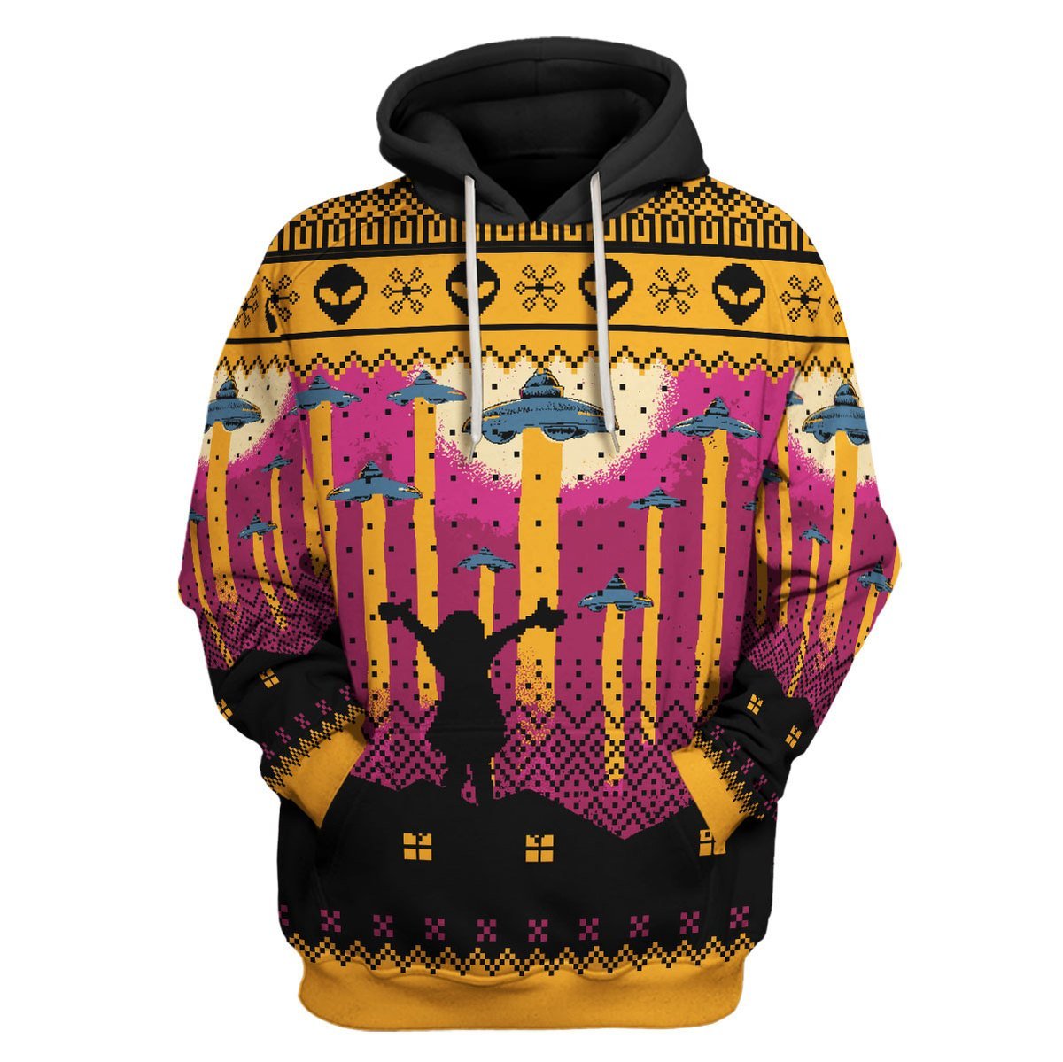 YMskins Unisex Hoodie Aliens Take Me Away UFO 3D Apparel