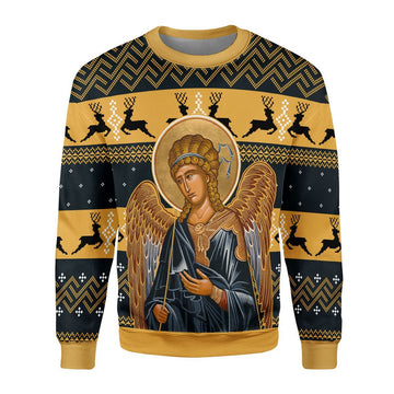 Merry Christmas YMskins Unisex Christmas Sweater St. Archangel Gabriel 3D Apparel