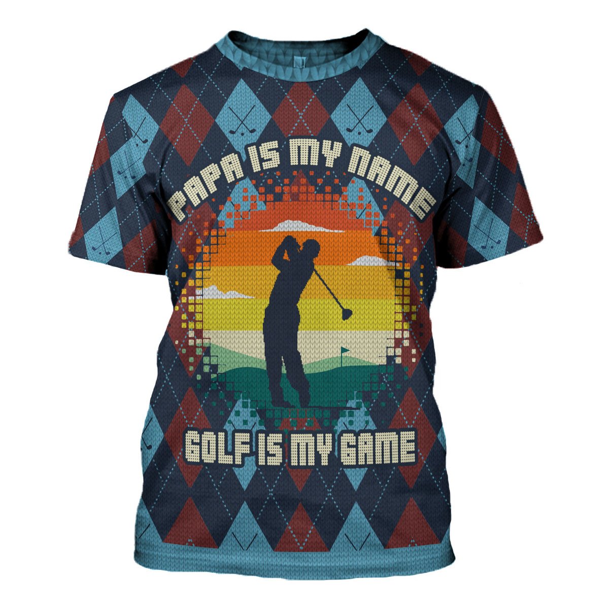 YMskins Unisex T-shirt Papa Is My Name Golf Is My Game 3D Apparel
