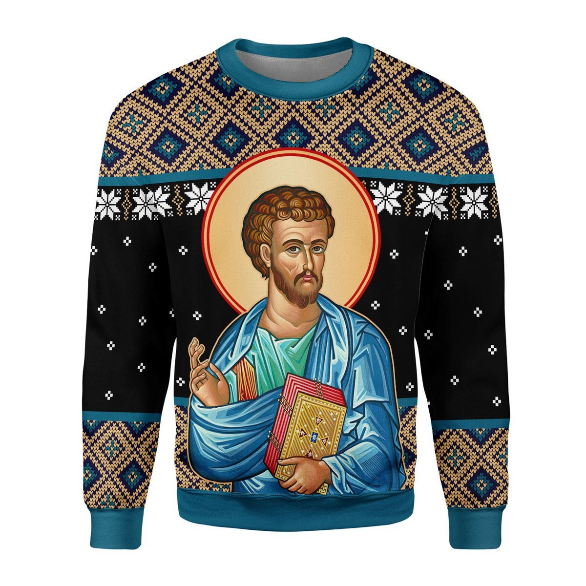 Merry Christmas YMskins Unisex Christmas Sweater St. Luke 3D Apparel
