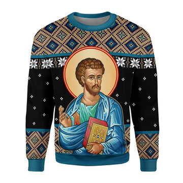 Merry Christmas YMskins Unisex Christmas Sweater St. Luke 3D Apparel