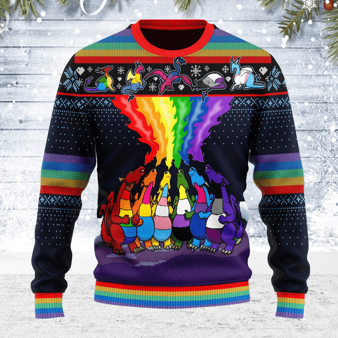 Dragon LGBT Ugly Christmas Sweater - OodieGang
