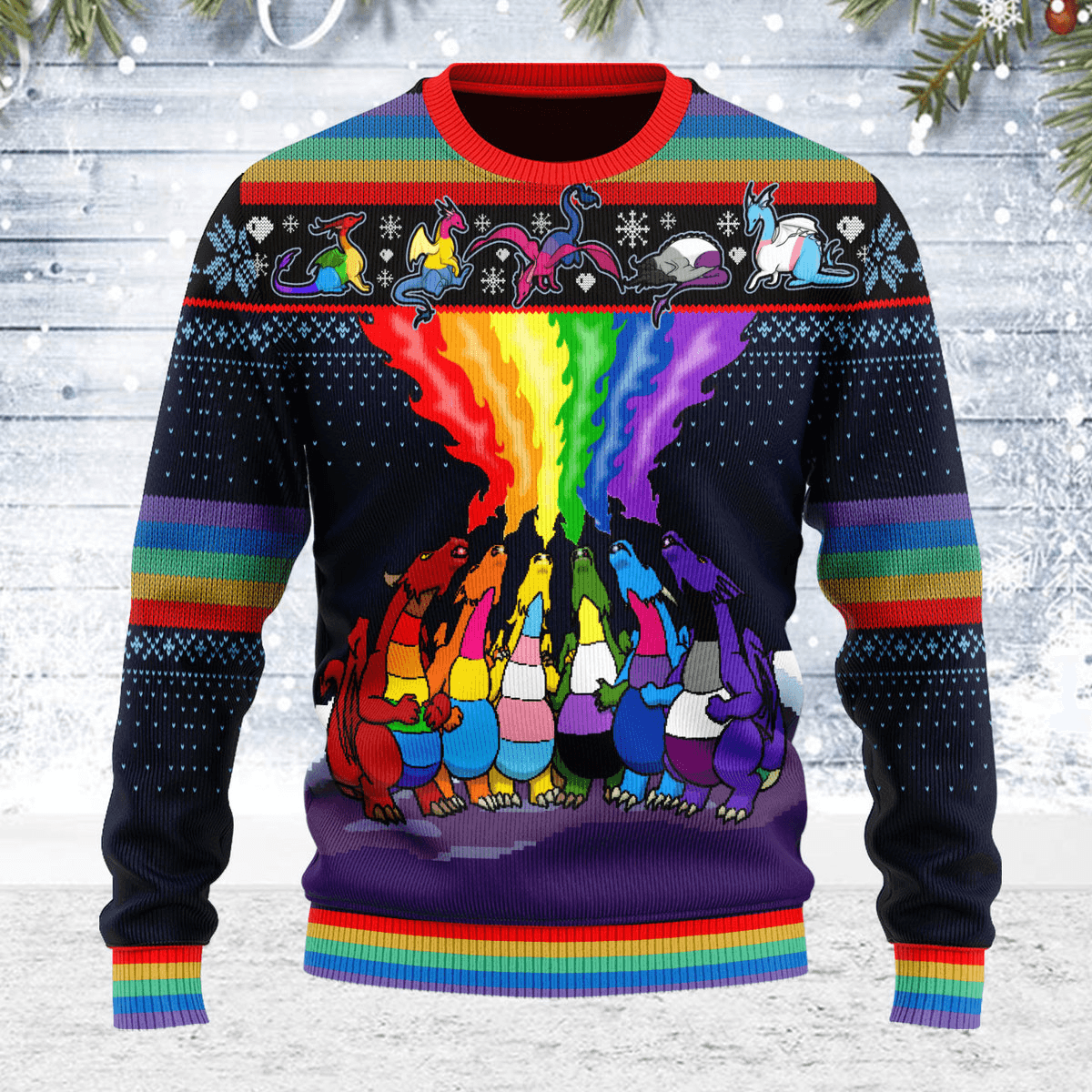 Dragon LGBT Ugly Christmas Sweater - OodieGang
