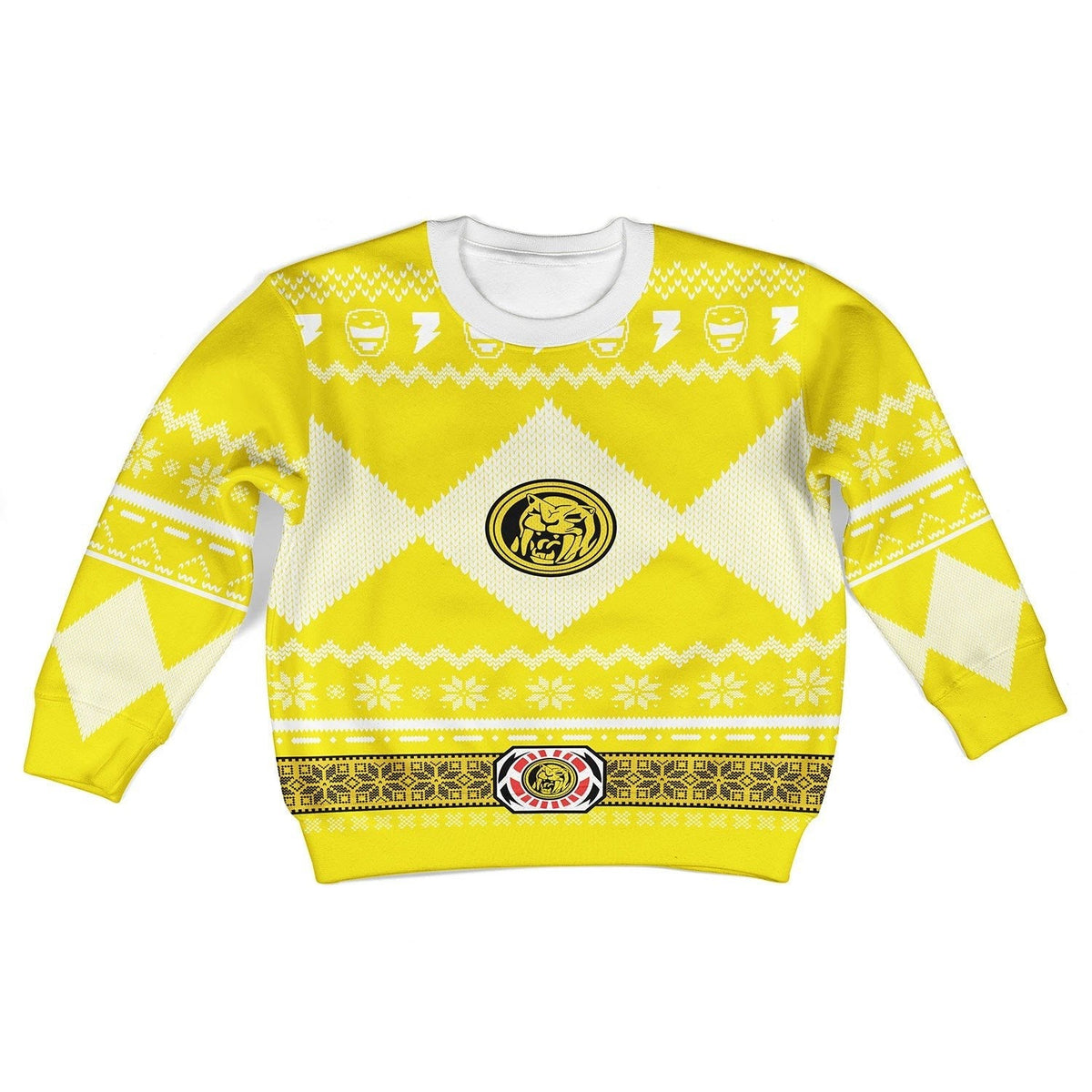 Gearhomies Unisex Kid Tops Pullover Sweatshirt Yellow Mighty3D Apparel