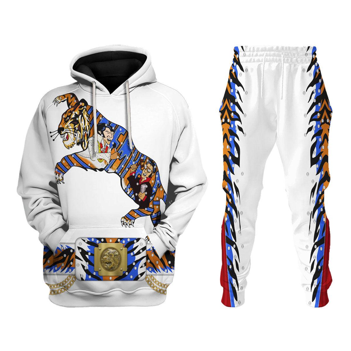Elvis Presley Tiger Costume Hoodie Sweatshirt T-Shirt Sweatpants - Gearhomie.com