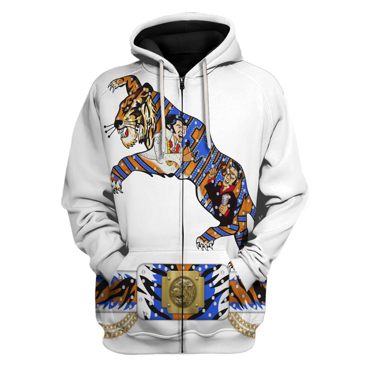 Elvis Presley Tiger Costume Hoodie Sweatshirt T-Shirt Sweatpants - Gearhomie.com