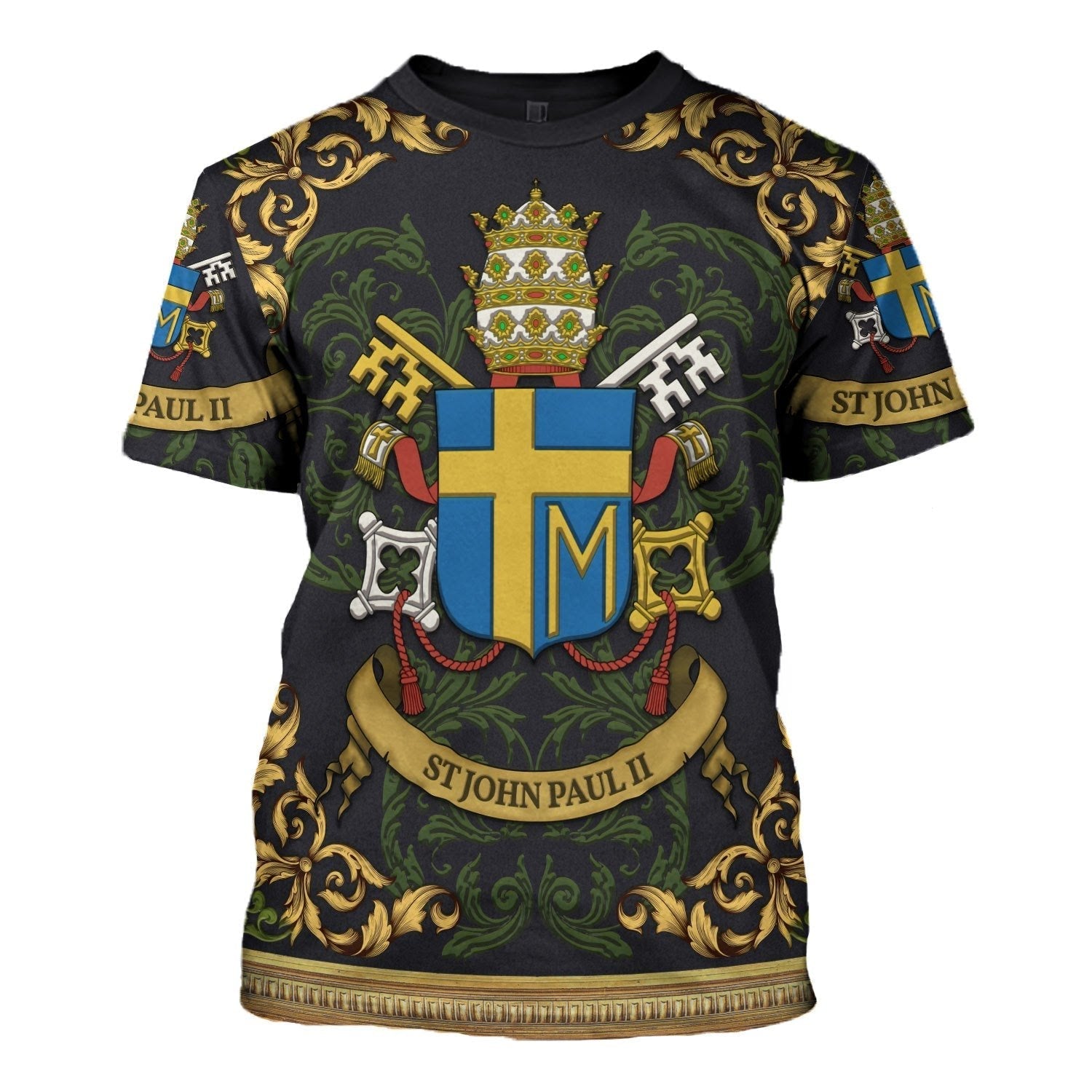 YMskins Tops Pullover Sweatshirt Pope John Paul II Coat Of Arms 3D Apparel