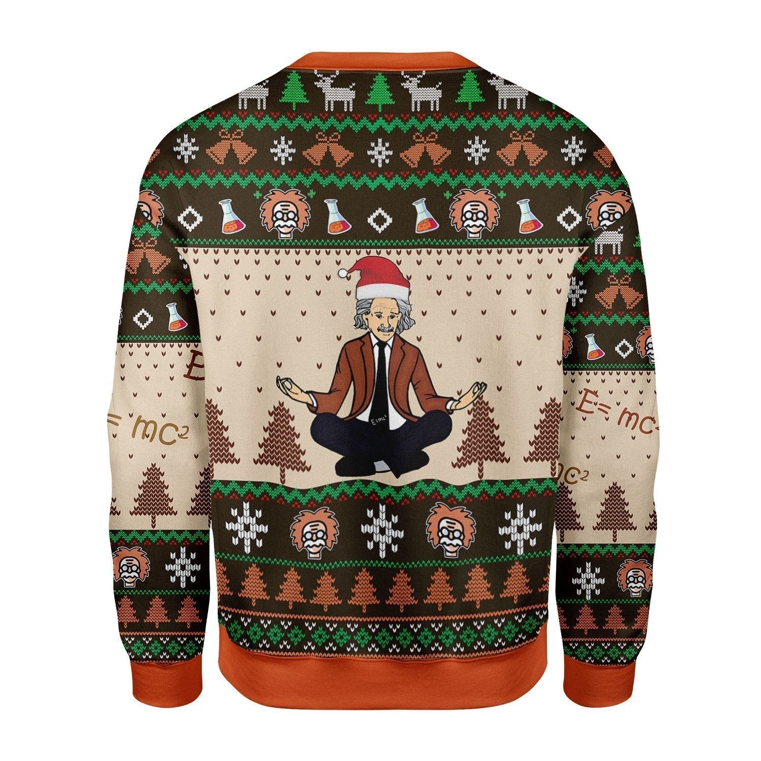 Gearhomies Christmas Unisex Sweater Einstein Doing Yoga Ugly Christmas 3D Apparel