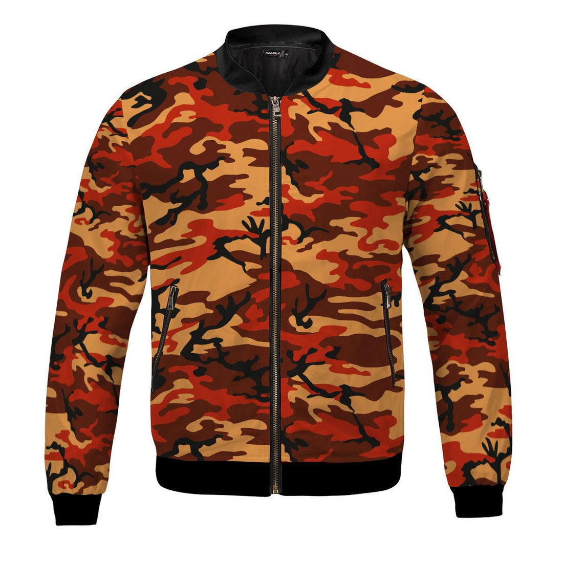 Flecktarn Red Brown German World War II Camouflage Patterns Bomber Jacket - OodieGang