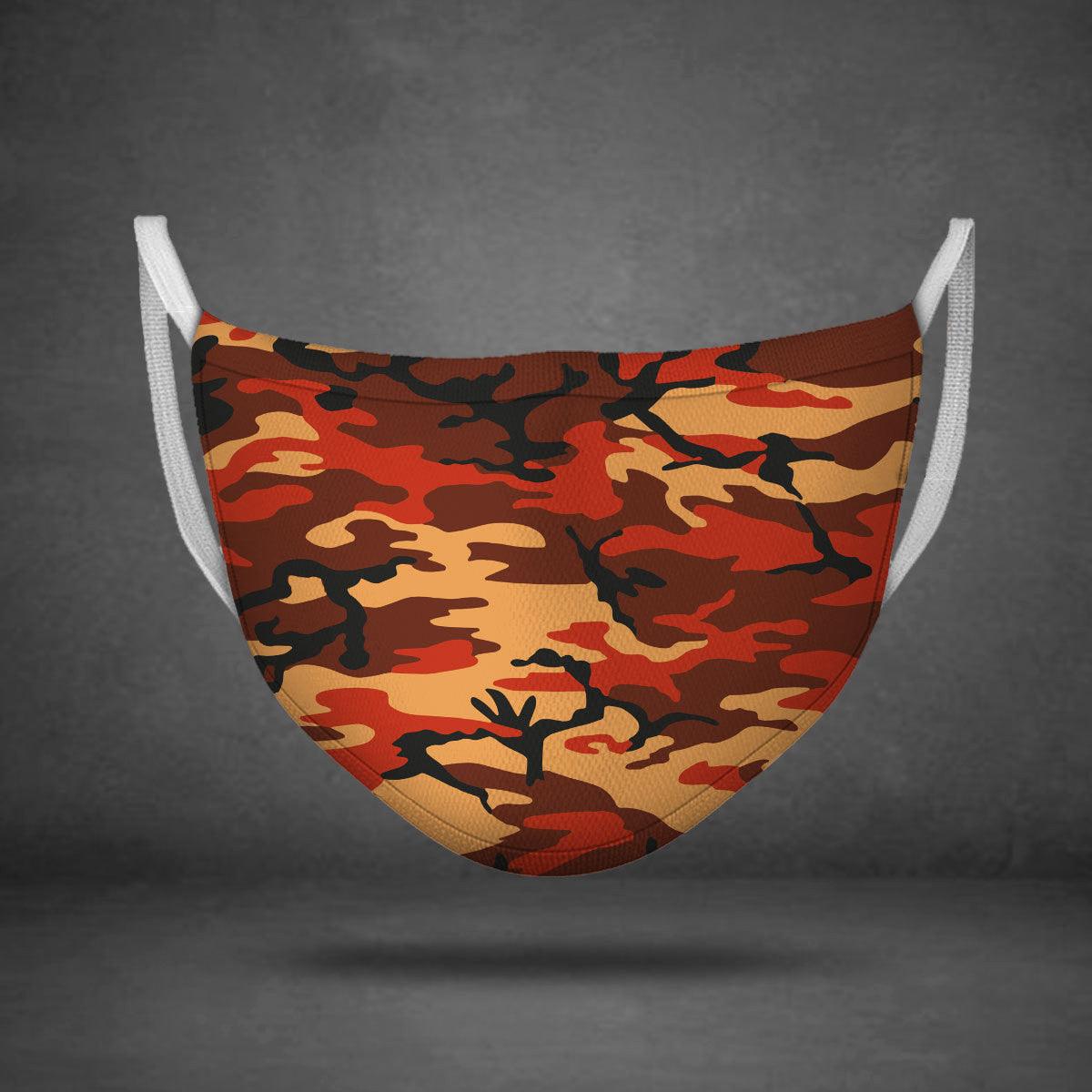 Flecktarn Red Brown German WWII Camo Patterns Face Mask - OodieGang