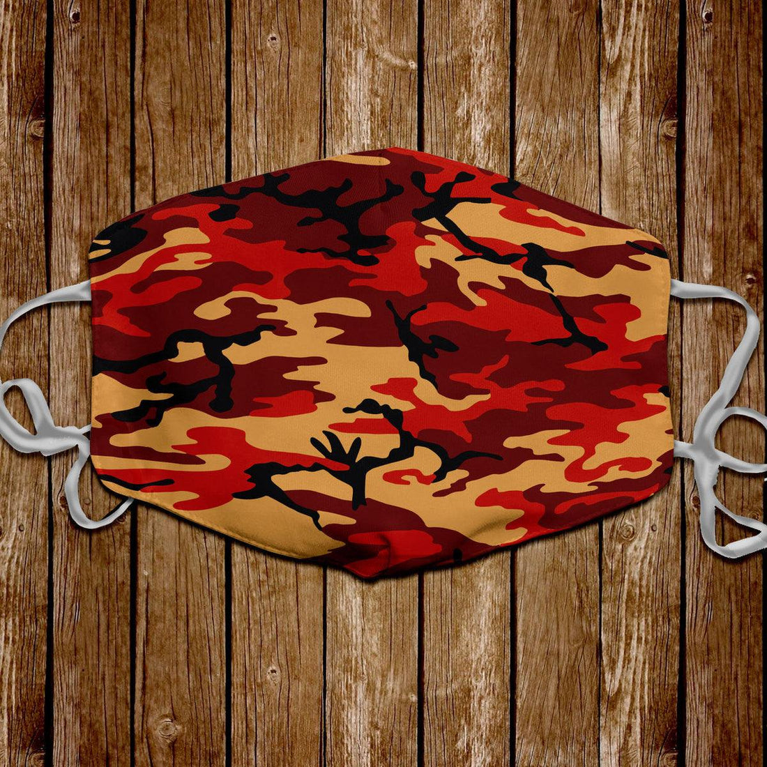 Flecktarn Red Brown German WWII Camo Patterns Face Mask - OodieGang