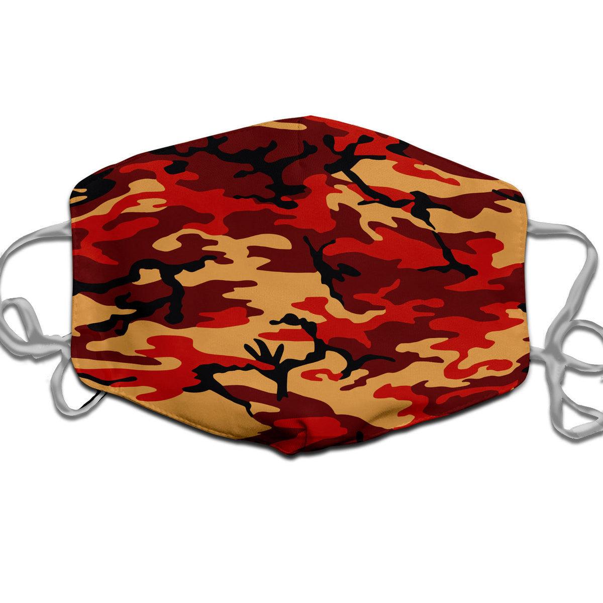 Flecktarn Red Brown German WWII Camo Patterns Face Mask - OodieGang